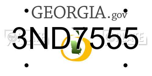 3ND7555 Georgia License Plate