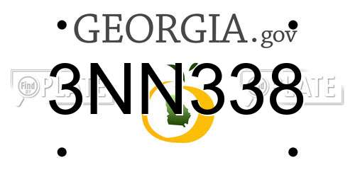 3NN338 Georgia License Plate