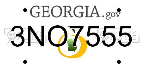 3NO7555 Georgia License Plate