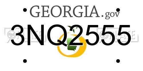3NQ2555 Georgia License Plate
