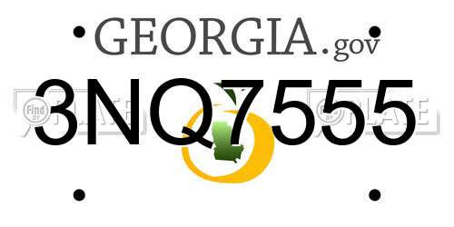 3NQ7555 Georgia License Plate