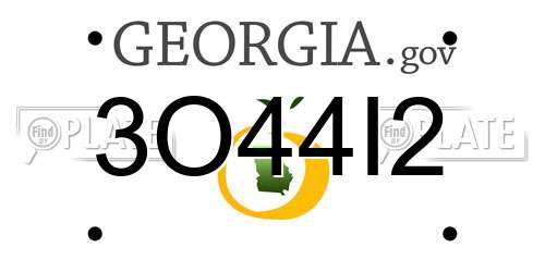 3O44I2 Georgia License Plate