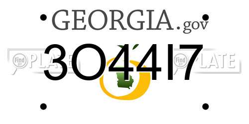 3O44I7 Georgia License Plate