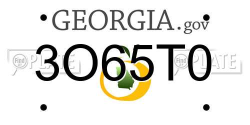 3O65T0 Georgia License Plate