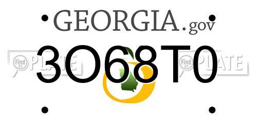 3O68T0 Georgia License Plate