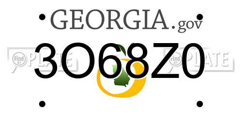 3O68Z0 Georgia License Plate