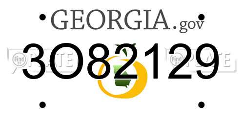 3O82129 Georgia License Plate