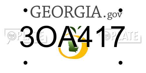 3OA417 Georgia License Plate