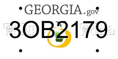 3OB2179 Georgia License Plate