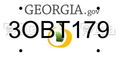 3OBT179 Georgia License Plate