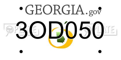 3OD050 Georgia License Plate