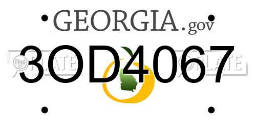 3OD4067 Georgia License Plate