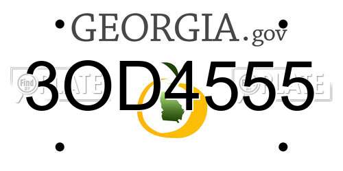 3OD4555 Georgia License Plate