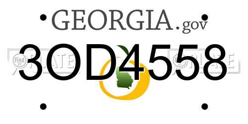 3OD4558 Georgia License Plate