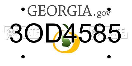3OD4585 Georgia License Plate