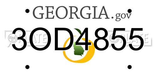 3OD4855 Georgia License Plate