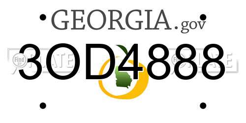 3OD4888 Georgia License Plate