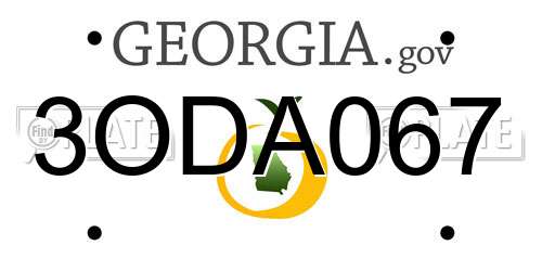 3ODA067 Georgia License Plate