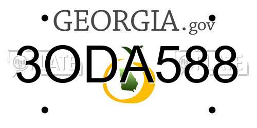 3ODA588 Georgia License Plate
