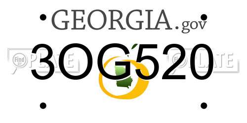 3OG520 Georgia License Plate