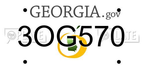 3OG570 Georgia License Plate