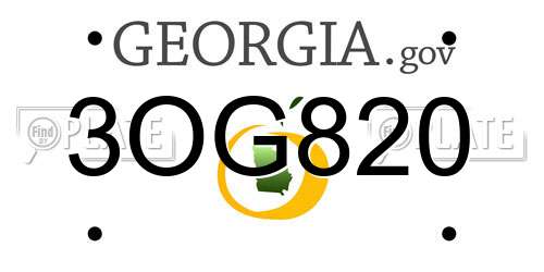 3OG820 Georgia License Plate