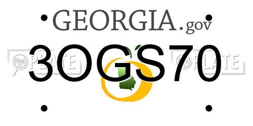 3OGS70 Georgia License Plate