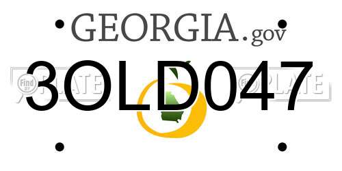 3OLD047 Georgia License Plate