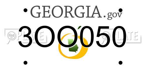 3OO050 Georgia License Plate