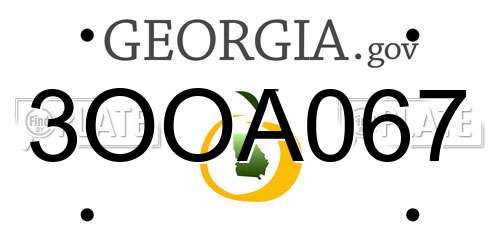 3OOA067 Georgia License Plate