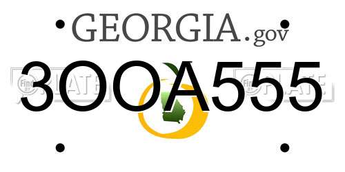 3OOA555 Georgia License Plate