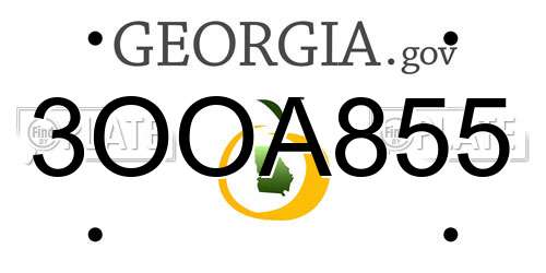 3OOA855 Georgia License Plate
