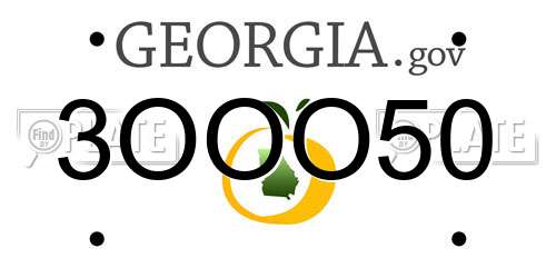 3OOO50 Georgia License Plate