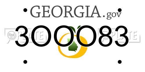 3OOO83 Georgia License Plate