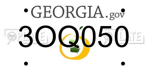 3OQ050 Georgia License Plate