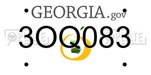 3OQ083 Georgia License Plate