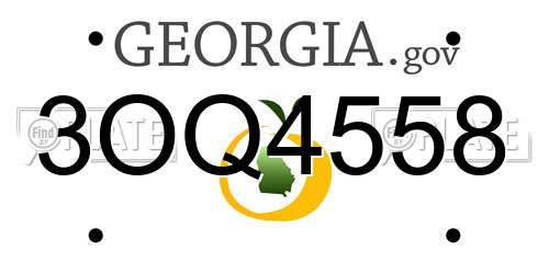 3OQ4558 Georgia License Plate