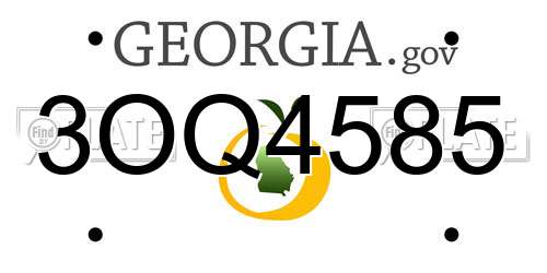 3OQ4585 Georgia License Plate