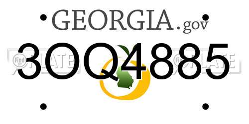 3OQ4885 Georgia License Plate