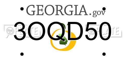 3OQD50 Georgia License Plate