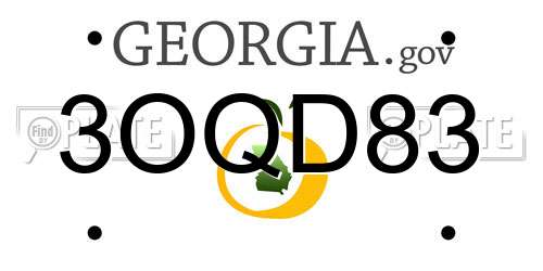 3OQD83 Georgia License Plate