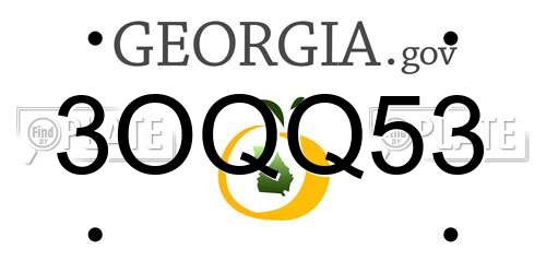 3OQQ53 Georgia License Plate