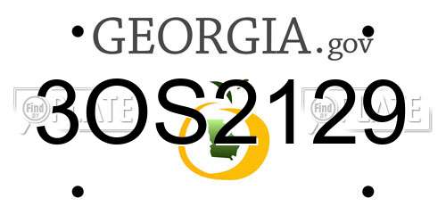 3OS2129 Georgia License Plate