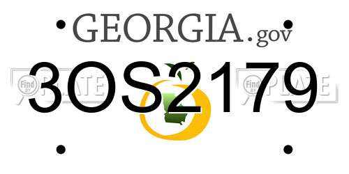 3OS2179 Georgia License Plate