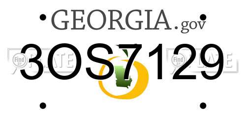 3OS7129 Georgia License Plate