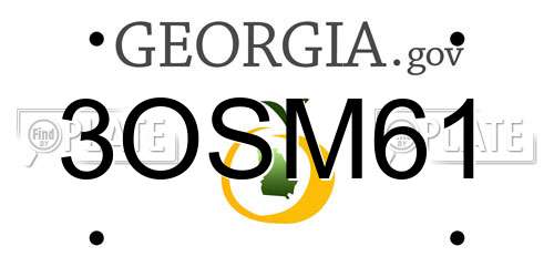 3OSM61 Georgia License Plate