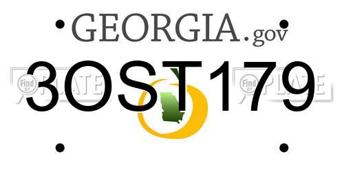 3OST179 Georgia License Plate