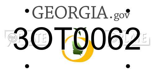 3OT0062 Georgia License Plate