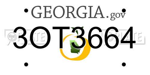 3OT3664 Georgia License Plate