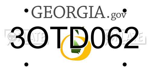 3OTD062 Georgia License Plate